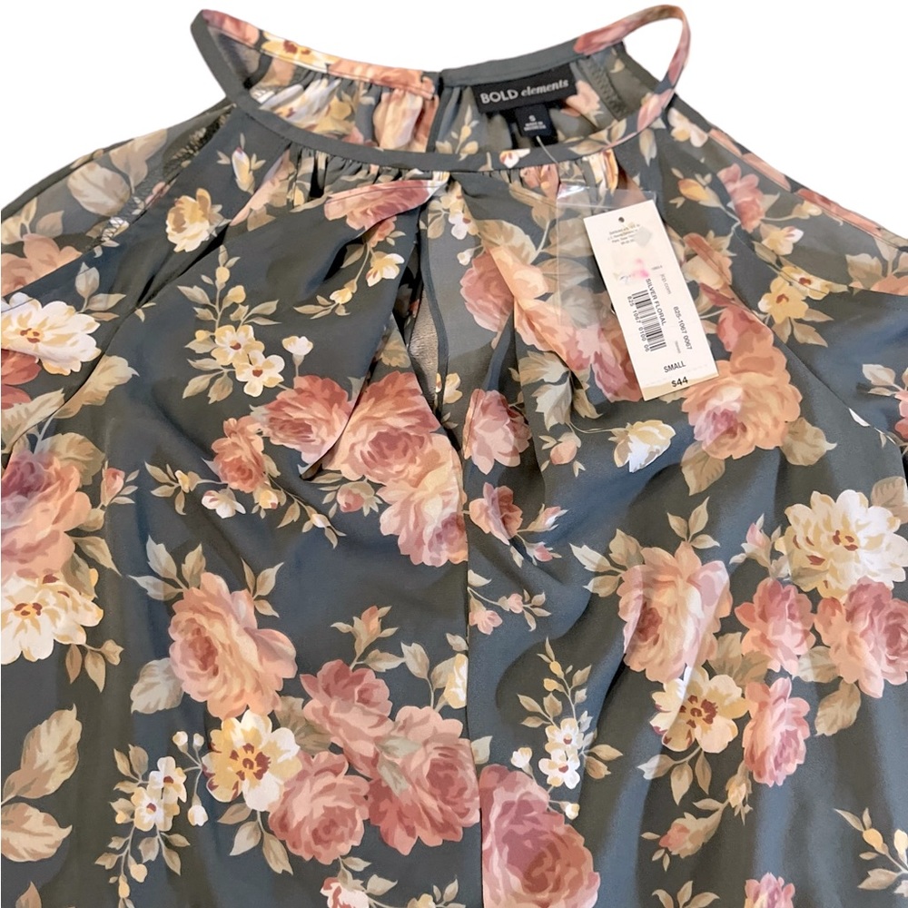NWT BOLD Elements Cold Shoulder Peek a Boo Blouse Sz S - Picture 5 of 7